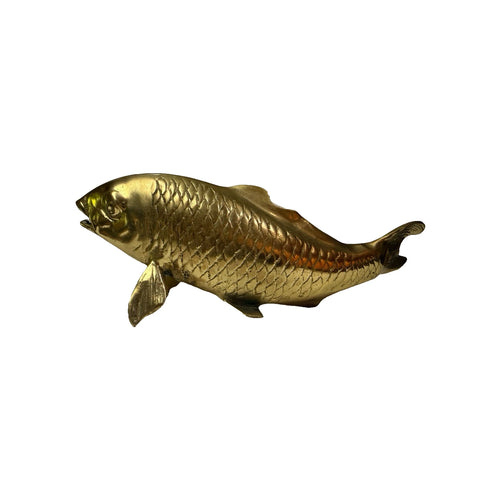 Brass Koi Fish Figurine Collectible Decorative Sculpture Ornament Feng Shui Art